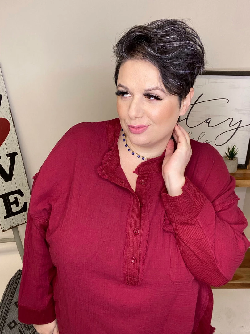 Iris & Rainbow Boutique New Arrivals #L637 Good Time Top (Wine) 4 Iris & Rainbow Boutique New Arrivals #L637 Good Time Top (Wine)