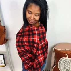 Iris & Rainbow Boutique #L43 Holidays In Plaid (Red/Black)