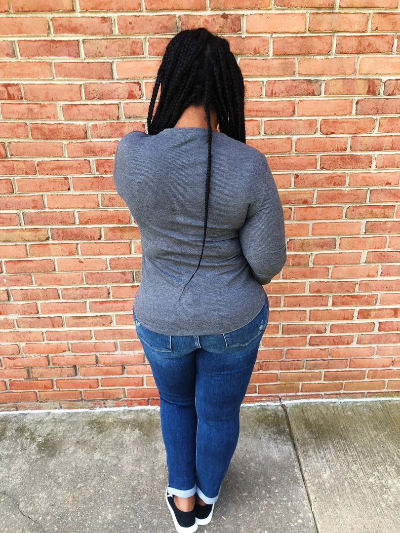 Iris & Rainbow Boutique #K662 Simply Sophisticated Long Sleeve Top (Charcoal) 9 Iris & Rainbow Boutique #K662 Simply Sophisticated Long Sleeve Top (Charcoal)