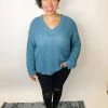 Iris & Rainbow Boutique New Arrivals #K478 Emma's Cozy Sweater (Faded Teal)