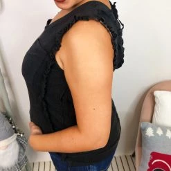 Iris & Rainbow Boutique New Arrivals #L286 Queen's Night POL Top (Black)