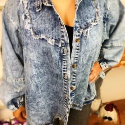 Iris & Rainbow Boutique #L822 Gone West Denim Jacket New Arrivals