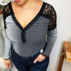 Iris & Rainbow Boutique #L451 The Look Of Love Bodysuit (Black)