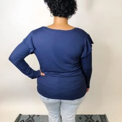 Iris & Rainbow Boutique New Arrivals #K522 A Reflection Of The Dark Long Sleeve (NAVY)