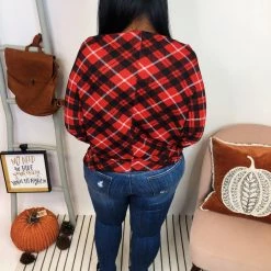 Iris & Rainbow Boutique #L43 Holidays In Plaid (Red/Black)