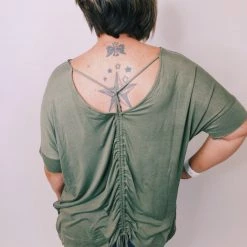 Iris & Rainbow Boutique #K268 It's All In The Details Top (Olive) New Arrivals