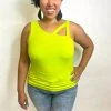 Iris & Rainbow Boutique New Arrivals #K454 Far Away Tank Top (Lime) 2 Iris & Rainbow Boutique New Arrivals #K454 Far Away Tank Top (Lime)