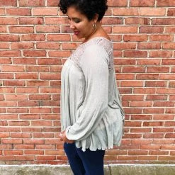 Iris & Rainbow Boutique #K625 Savannah's Favorite Long Sleeve Top (Faded Sage)