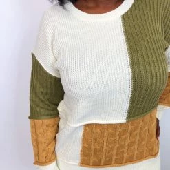 Iris & Rainbow Boutique #K701 Firmly In The Neutral Block Sweater