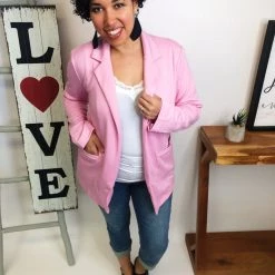 Iris & Rainbow Boutique #M320 Business Women Blazer (Pink) New Arrivals