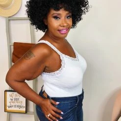 Iris & Rainbow Boutique New Arrivals #K825 Lizzie's Lace Cami (White)