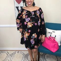 Iris & Rainbow Boutique #H545 Flirty Friday Night Off Shoulder Dress New Arrivals