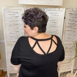 Iris & Rainbow Boutique New Arrivals #K363 Spice Up Your Life Black Top Reversible