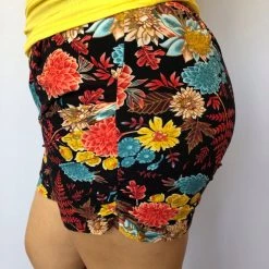 Iris & Rainbow Boutique #C155 Black Floral Harem Shorts