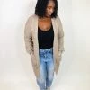 Iris & Rainbow Boutique New Arrivals #K755 Cords Of Love Cardigan (Taupe)