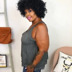 Iris & Rainbow Boutique New Arrivals #K803 Trapped In Lace Sleeveless POL Top (Black)