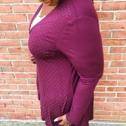 Iris & Rainbow Boutique #K673 The Lights Of The Night Sky Cardigan(Dark Plum) New Arrivals