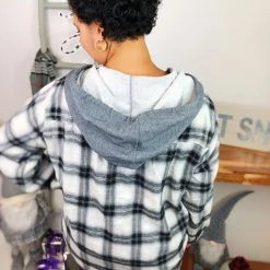 Iris & Rainbow Boutique #L830 Your Must Have Plaid Hoodie