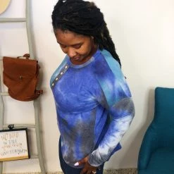 Iris & Rainbow Boutique #K891 Waves Of Tie Dye Top