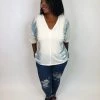 Iris & Rainbow Boutique #K762 Check My Blue Sides POL Top New Arrivals