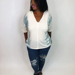 Iris & Rainbow Boutique #K762 Check My Blue Sides POL Top New Arrivals