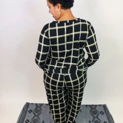 Iris & Rainbow Boutique New Arrivals #K736 In The Grid Lounge Set