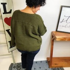 Iris & Rainbow Boutique #L623 To Be Loved Sweater (Olive) New Arrivals