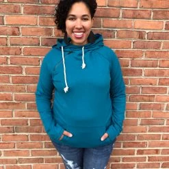 Iris & Rainbow Boutique New Arrivals #H127 Ampersand Topaz Double Hooded Sweatshirt