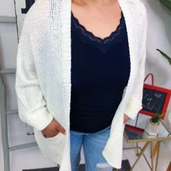 Iris & Rainbow Boutique #M676 Knitted From The Heart Cardigan (Off White) New Arrivals