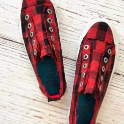 Iris & Rainbow Boutique New Arrivals #C87 Into The Woods Red Buffalo Plaid Shoes