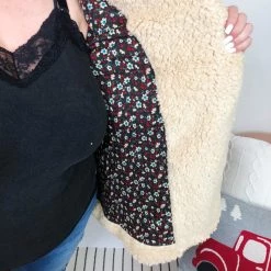 Iris & Rainbow Boutique New Arrivals #L265 Winter Strolls Sherpa Hoodie Jacket (Oatmeal)