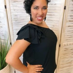 Iris & Rainbow Boutique New Arrivals #K123 Put A Bow On It Off Shoulder Top