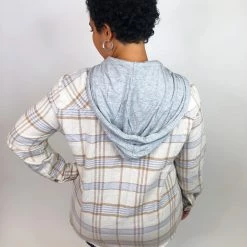 Iris & Rainbow Boutique #K694 Striped Flannel Top (BLUE) 29 Iris & Rainbow Boutique #K694 Striped Flannel Top (BLUE)