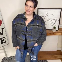 Iris & Rainbow Boutique L449 Into The Deep Sea Shacket