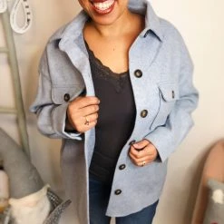 Iris & Rainbow Boutique New Arrivals #L819 The Cloudy Sky Shacket