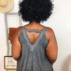 Iris & Rainbow Boutique New Arrivals #K803 Trapped In Lace Sleeveless POL Top (Black)