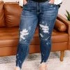 Iris & Rainbow Boutique #K747 Deep Diving Shark Bite Judy Blue Jeans