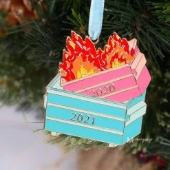 Iris & Rainbow Boutique # L326 2021 Dumpster Fire Ornament New Arrivals