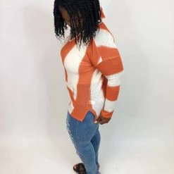 Iris & Rainbow Boutique #K750 Striped Creamsicle Hoodie Top