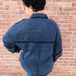 Iris & Rainbow Boutique #L331 Studded In Perfection POL Shacket New Arrivals