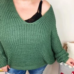 Iris & Rainbow Boutique New Arrivals #L193 Girls Day Out Ribbed POL Sweater (JADE GREEN)