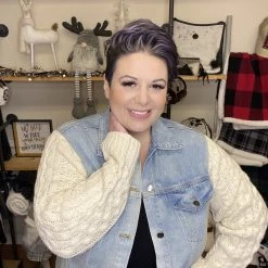 Iris & Rainbow Boutique #H134 Denim Sweater POL Jacket New Arrivals