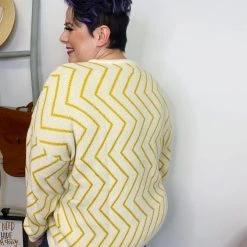 Iris & Rainbow Boutique #K959 Zig Zag Honey Sweater