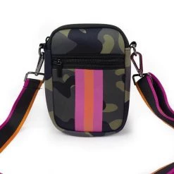 Iris & Rainbow Boutique #M190 Neoprene Phone Bag (Pink Stripe) New Arrivals