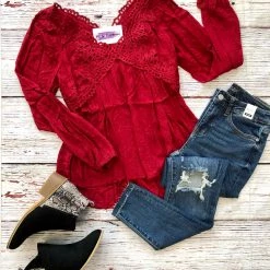 Iris & Rainbow Boutique #H295 Whimsical Rose Babydoll Top New Arrivals