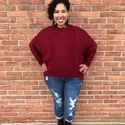 Iris & Rainbow Boutique #H50 Cherry Dolman Sweater