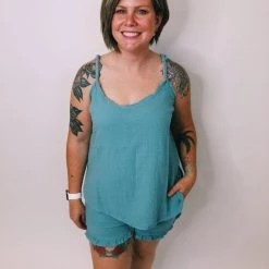 Iris & Rainbow Boutique #K310 Drifting In The Blue Sea Top