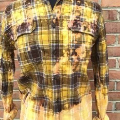 Iris & Rainbow Boutique New Arrivals #417 One Of A Kind Flannel Tops (Mustard & Brown Ombre)