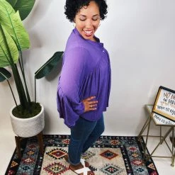 Iris & Rainbow Boutique New Arrivals #M693 Violet Me Top