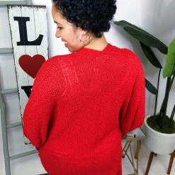 Iris & Rainbow Boutique #M677 Knitted From The Heart Cardigan (Red) New Arrivals